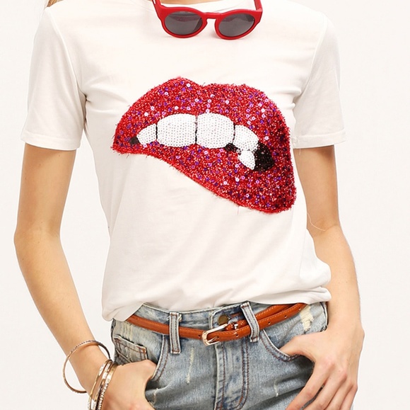 New RED LIPS PREMIUM White Stretch Tee FIRM THX - Picture 5 of 5